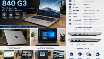 HP 840 G3 Cũ i5-6300U RAM 8GB SSD 256GB Giá Rẻ