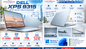 Dell xps 9315 core i7 1250U Ram 32gb SSD 1tb 13.4inch Full HD window 11 bản quyền