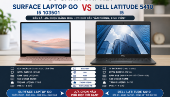 So sánh Surface Laptop Go i5 1035G1 RAM 16GB và Dell Latitude 5410 i5: Nên mua laptop nào đáng tiền hơn?