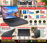 Thinkpad x1 cardbon gen 10 i7 1280P ram 32gb ssd 1tb 14inch FHD IPS siêu nhẹ mỏng