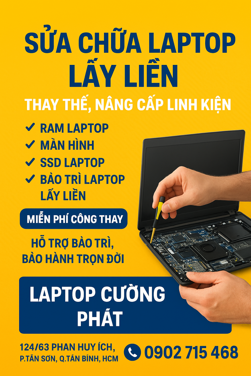 sửa chưa laptop cường phát lấy liền latopcugiare