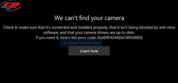 Webcam laptop bị mờ do lỗi 0xA00F4244
