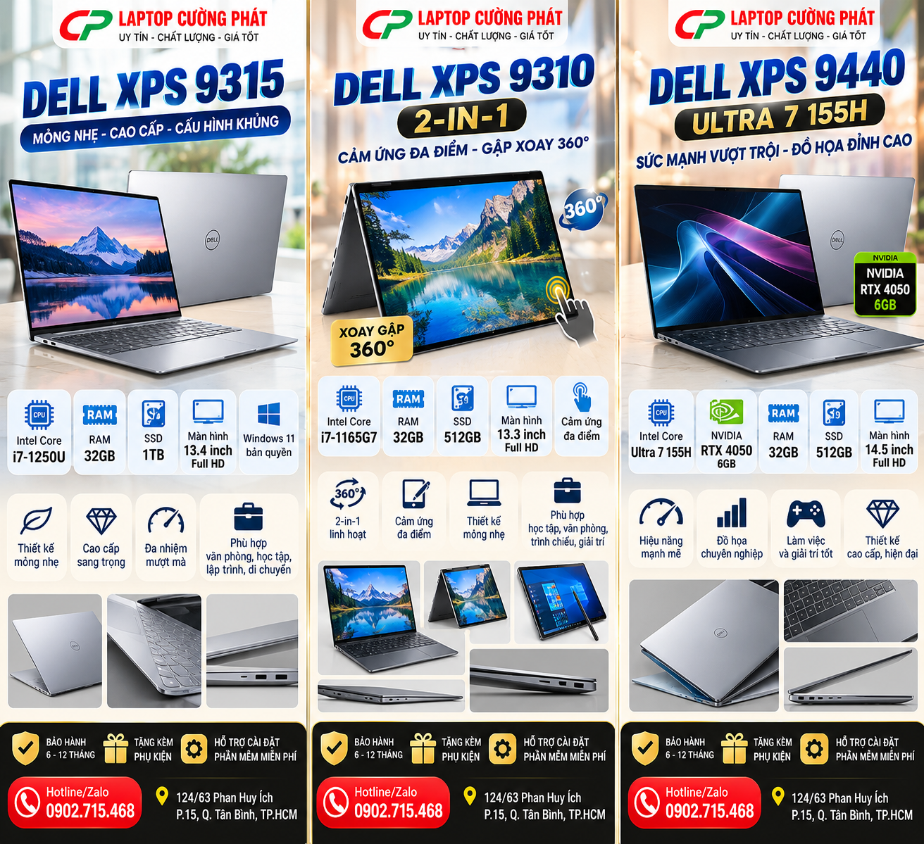 3 Mẫu laptop dell xps 9310 dell xps 9315 dell xps 9440 rtx 4050 đáng mua nhất hiện nay