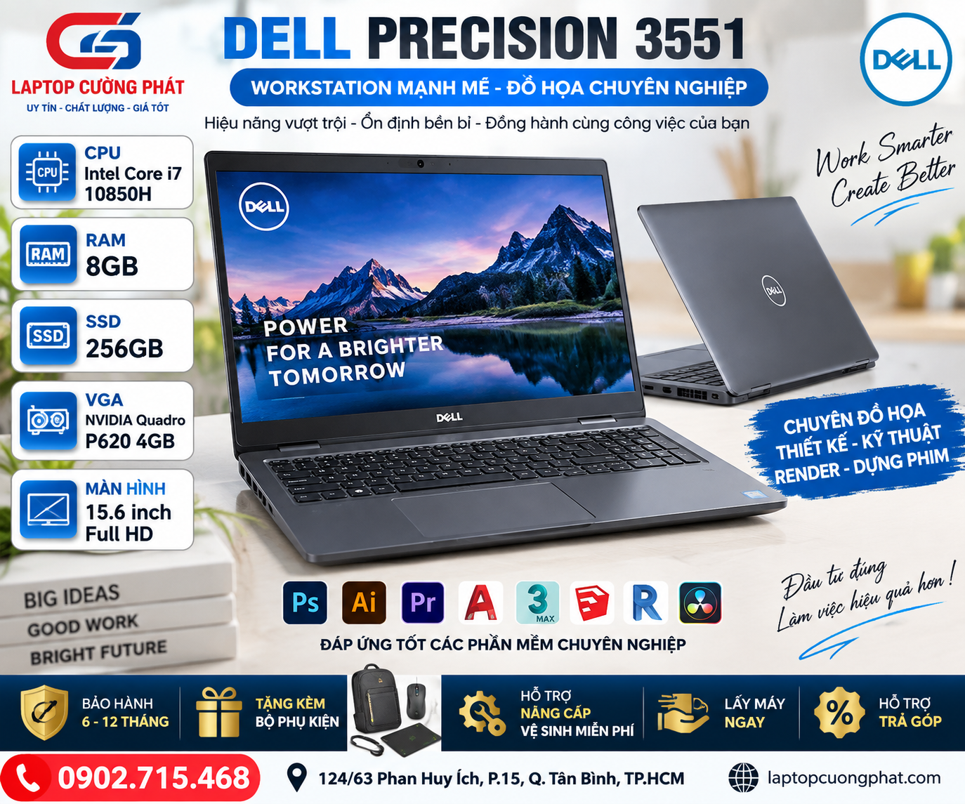 Dell Precision 3551 i7 10850H RAM 8GB SSD 256GB NVIDIA P620 4GB