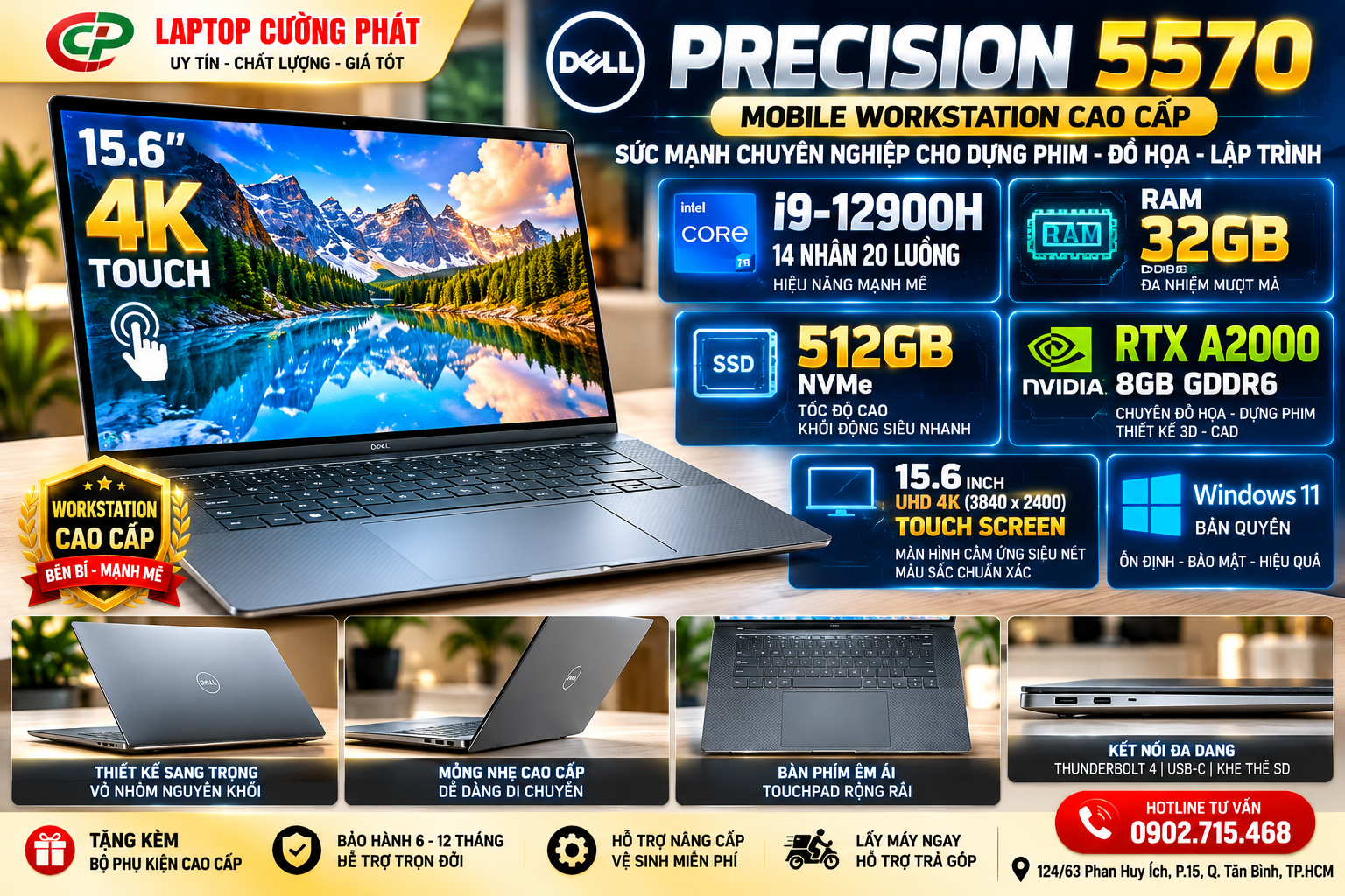 Dell Precision 5570 i9-12900H RTX A2000 4K Touch Làm Đồ Họa Tốt Không?