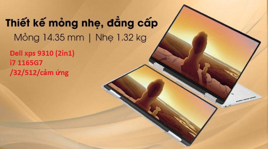 Dell xps 9310 (2in1) i7 1165G7 Ram 32gb ssd 512gb 13.3inch Full HD cảm ứng  đa điểm giá rẻ
