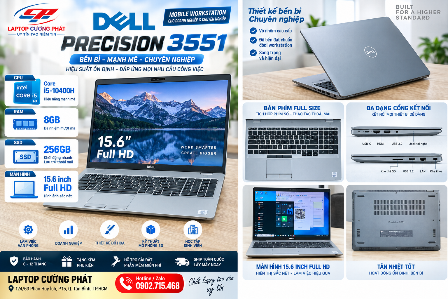 Laptop Dell Precision Chuyên Đồ Họa Giá Rẻ 3551 Và 3551 i5