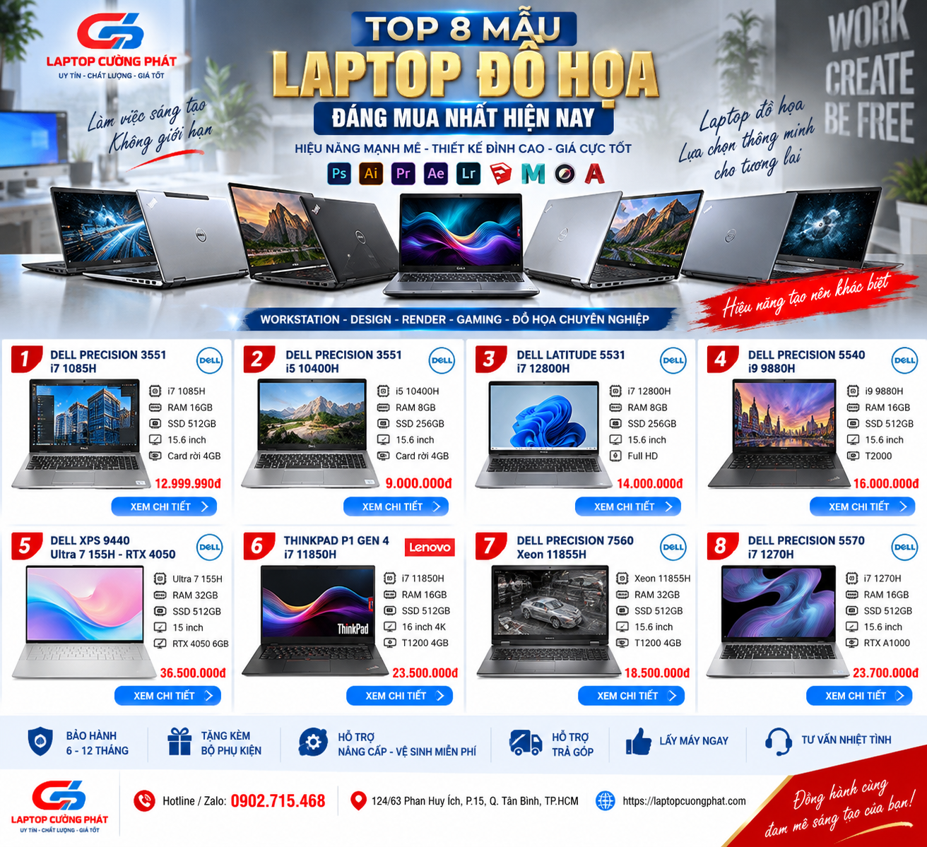 Top 10 mẫu laptop đồ họa đáng mua năm 2026