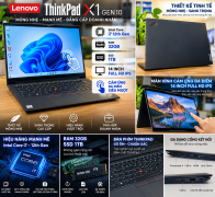 Thinkpad X1 carbon gen 10 i7 1280p ram 32gb ssd 1TB 14inch Full HD cảm ứng ips win 11